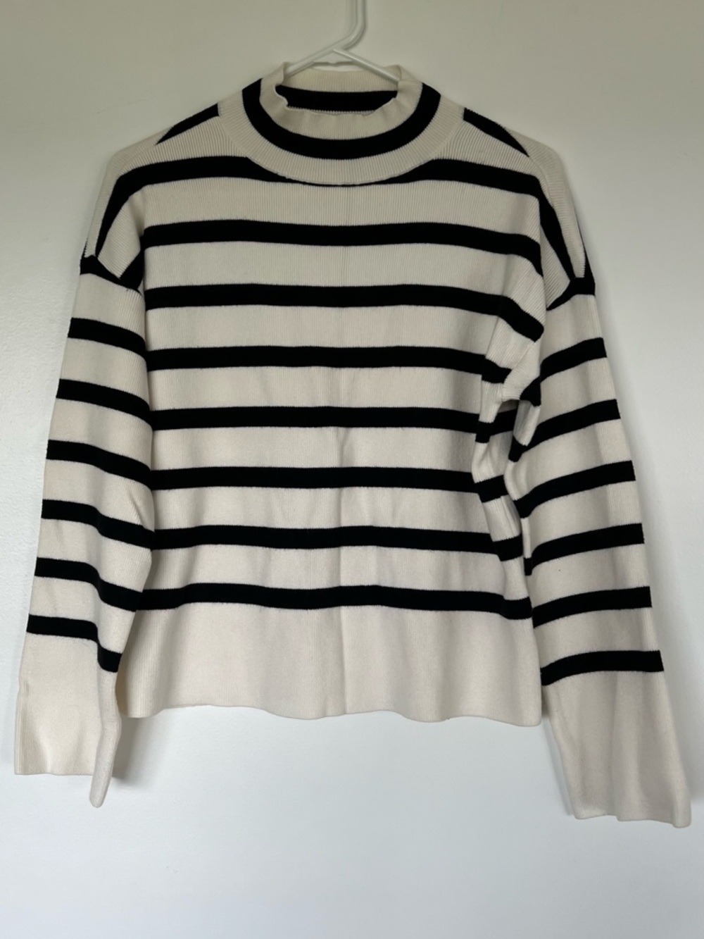 Evereve Bonnie Mock Neck Striped Sweater